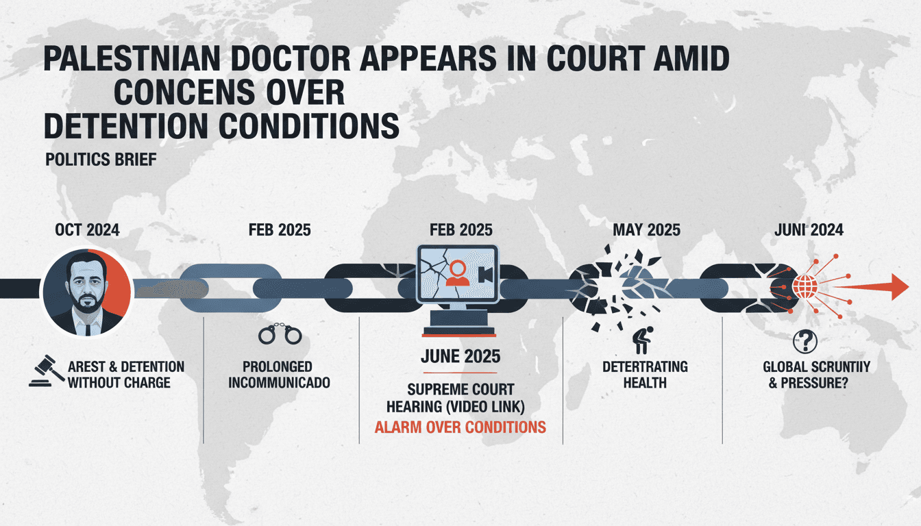 Dr. Hussam Abu Safia appearing in court via video link.