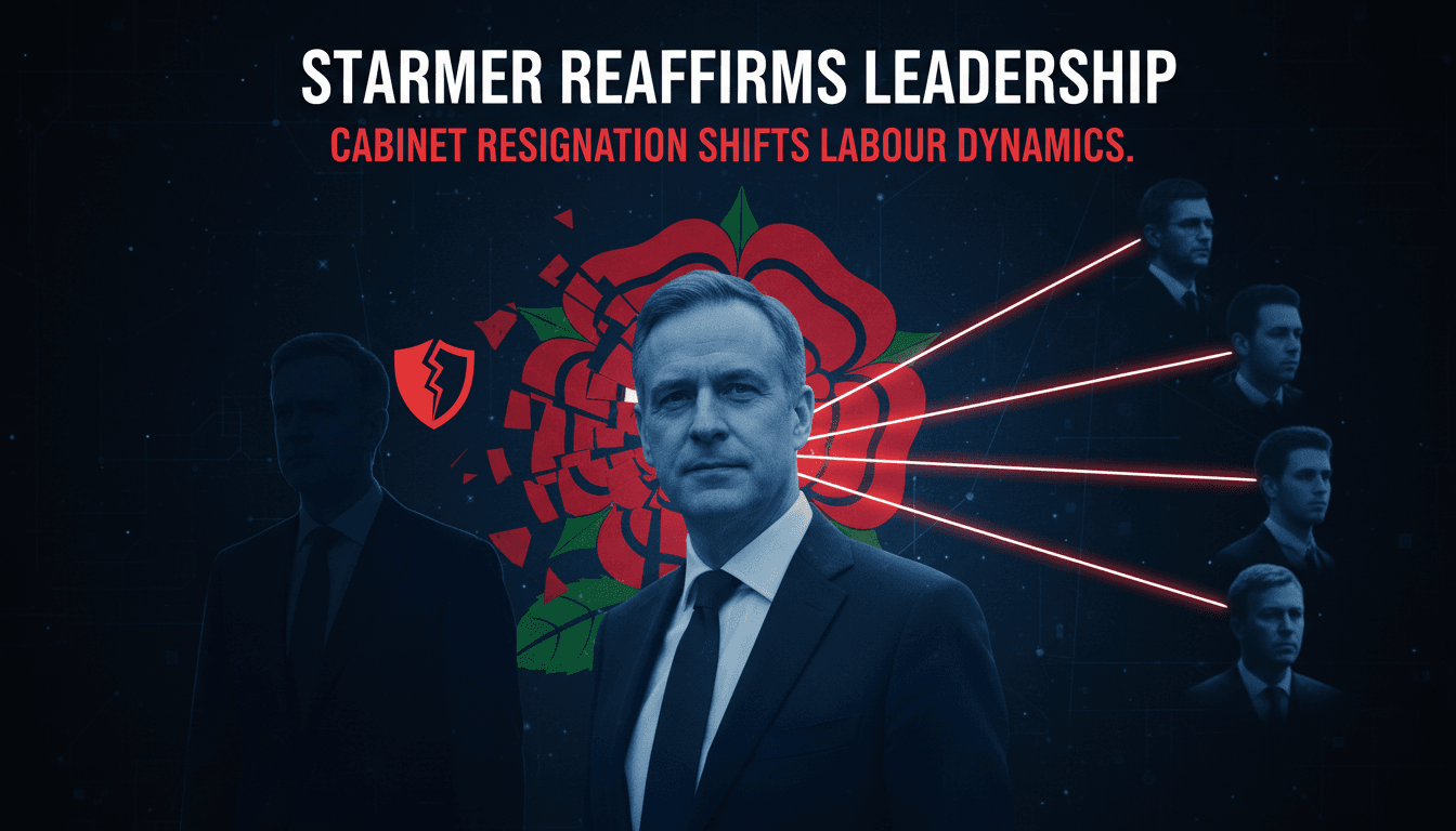 Keir Starmer addressing the media after a cabinet resignation