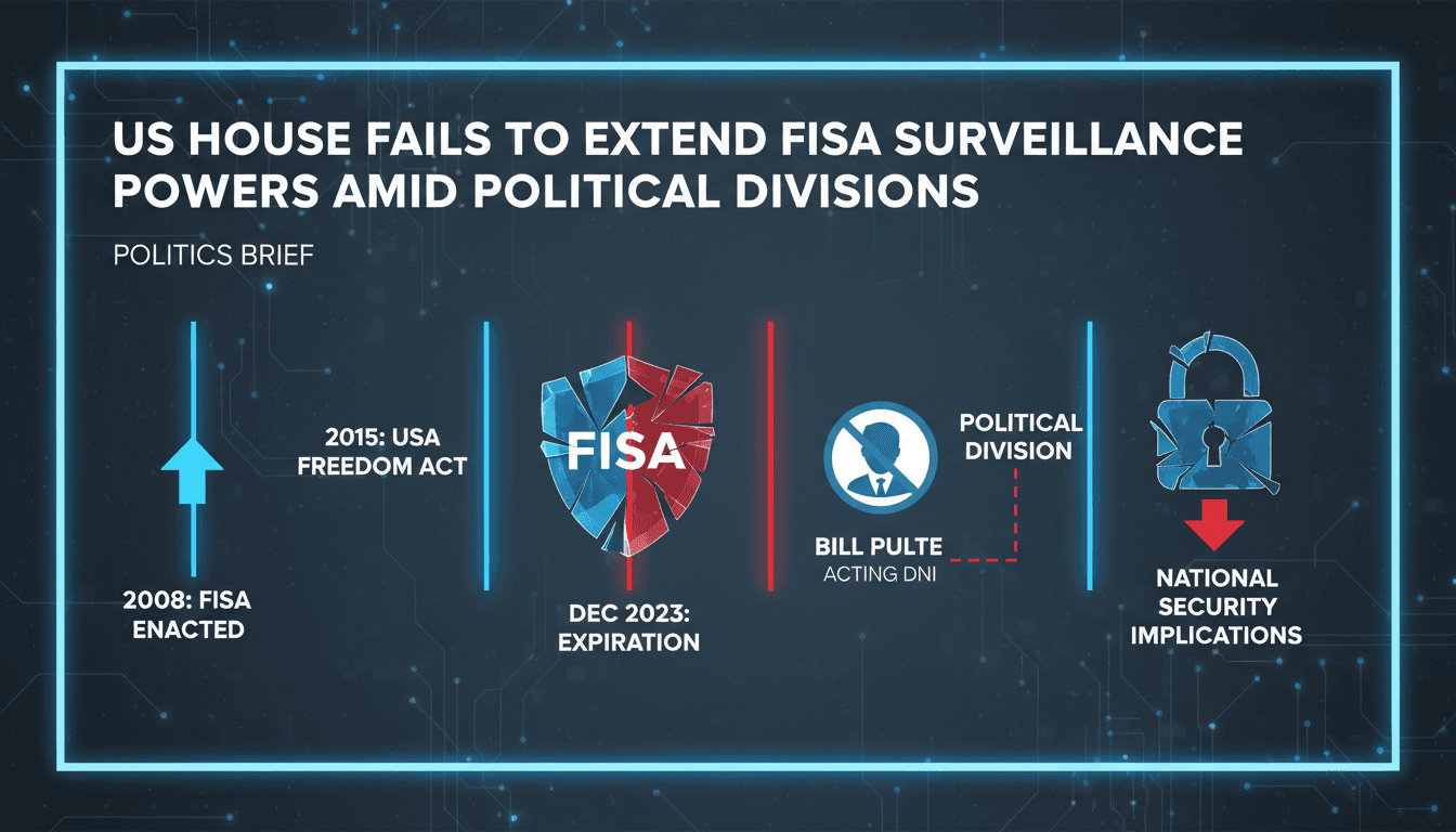 US House Fails to Extend FISA Surveillance Powers Amid Political Divisions