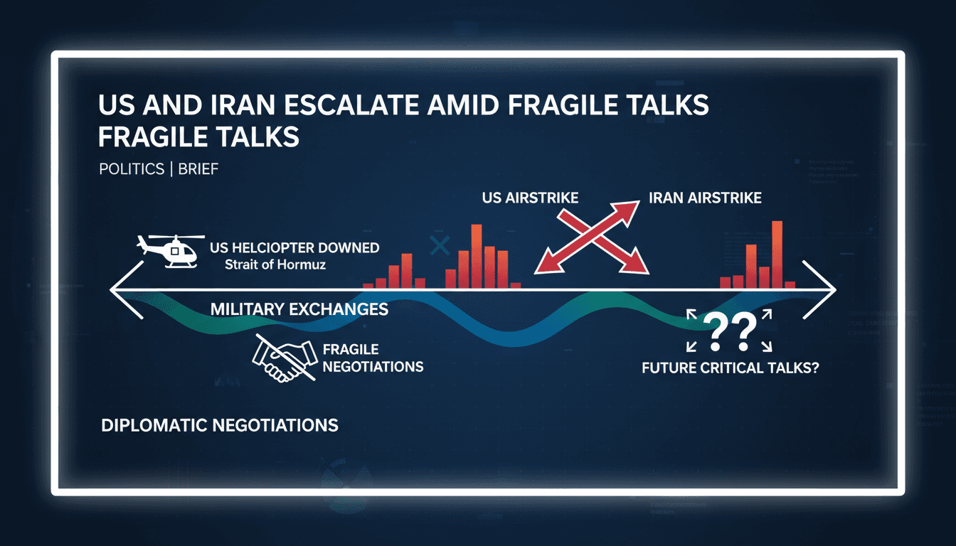 U.S. and Iran flags with military imagery representing escalating tensions.