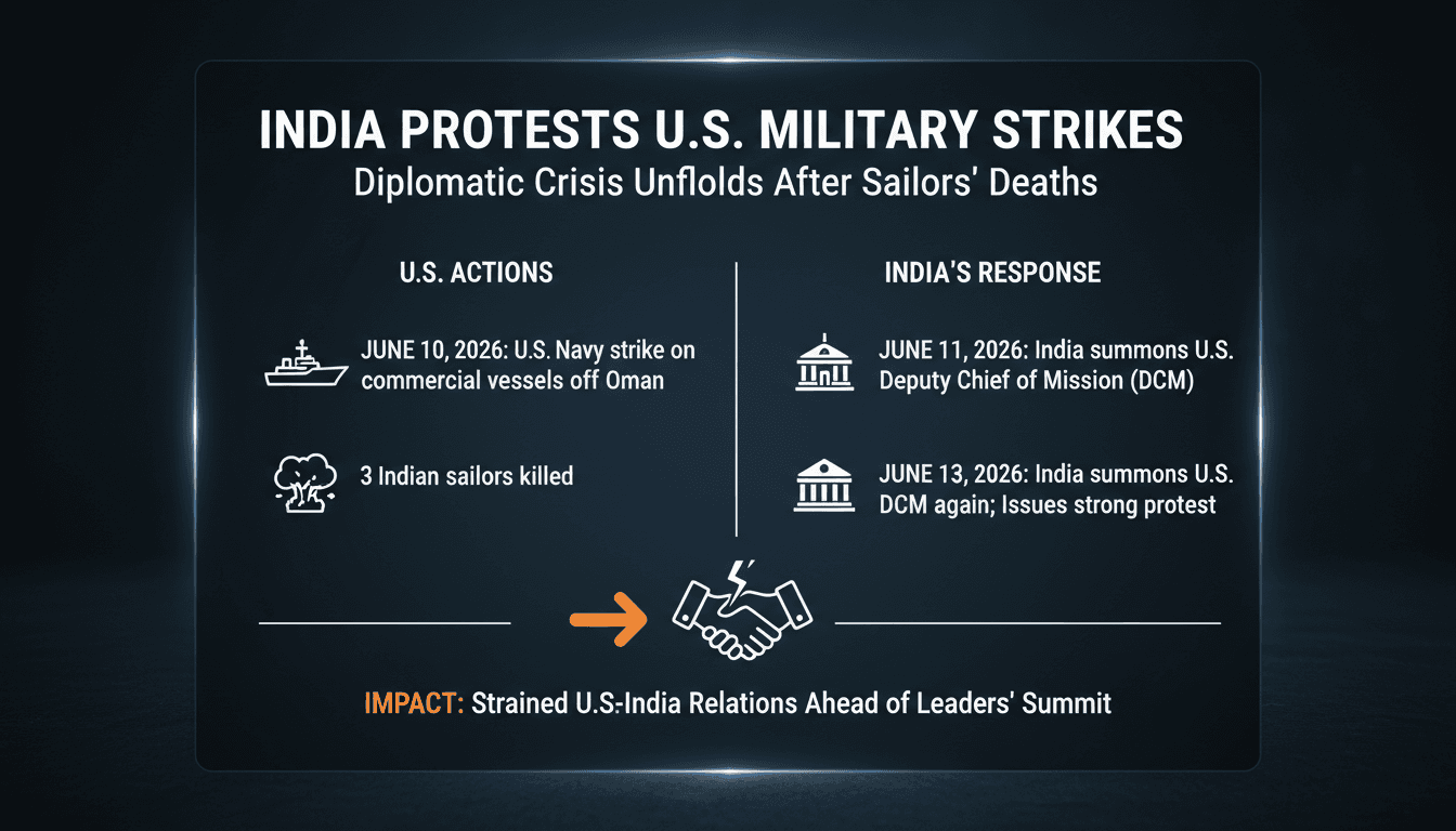 India Protests U.S. Military Strikes After Deaths of Indian Sailors