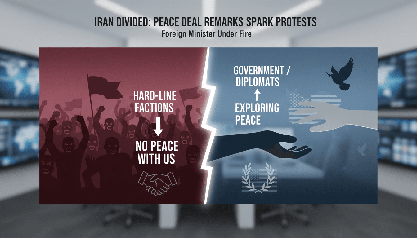 Protesters in Mashhad demonstrating against Foreign Minister Abbas Araghchi's remarks on US peace negotiations.