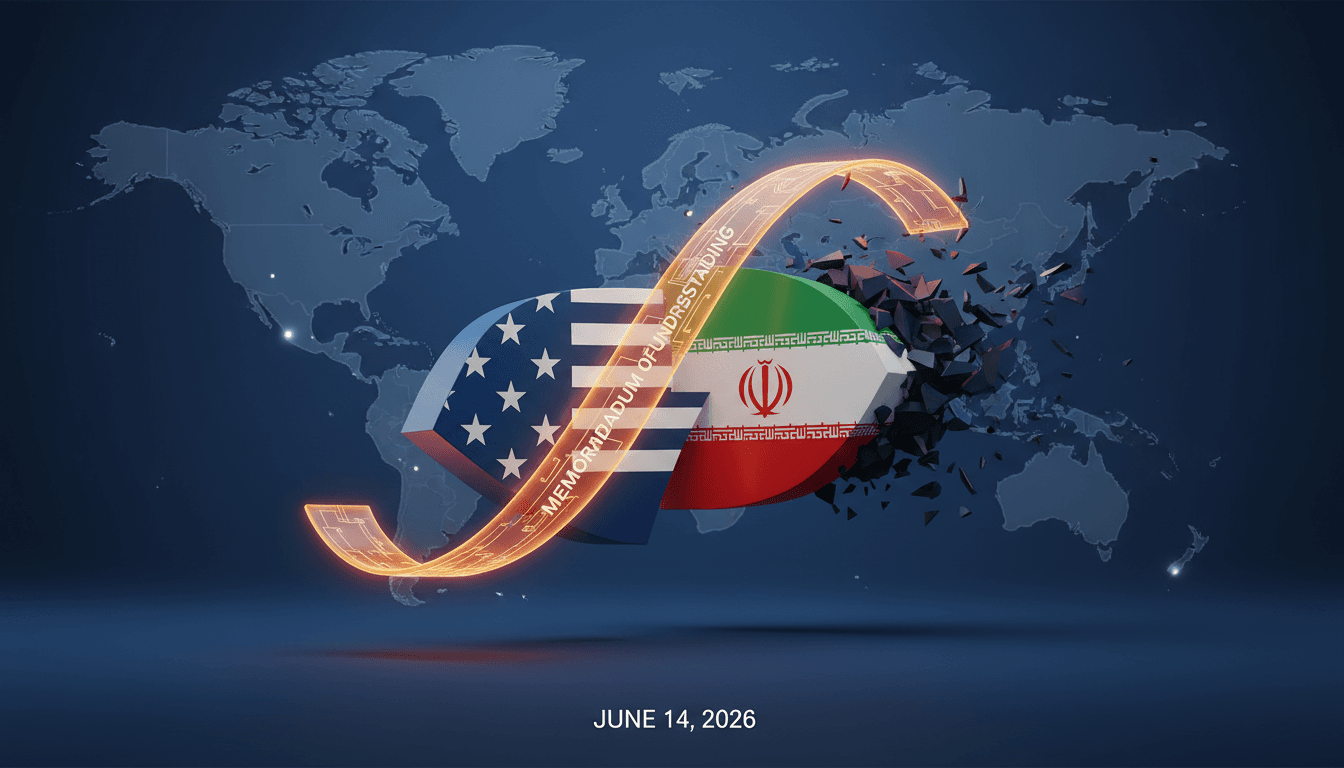 US and Iran leaders signing a Memorandum of Understanding