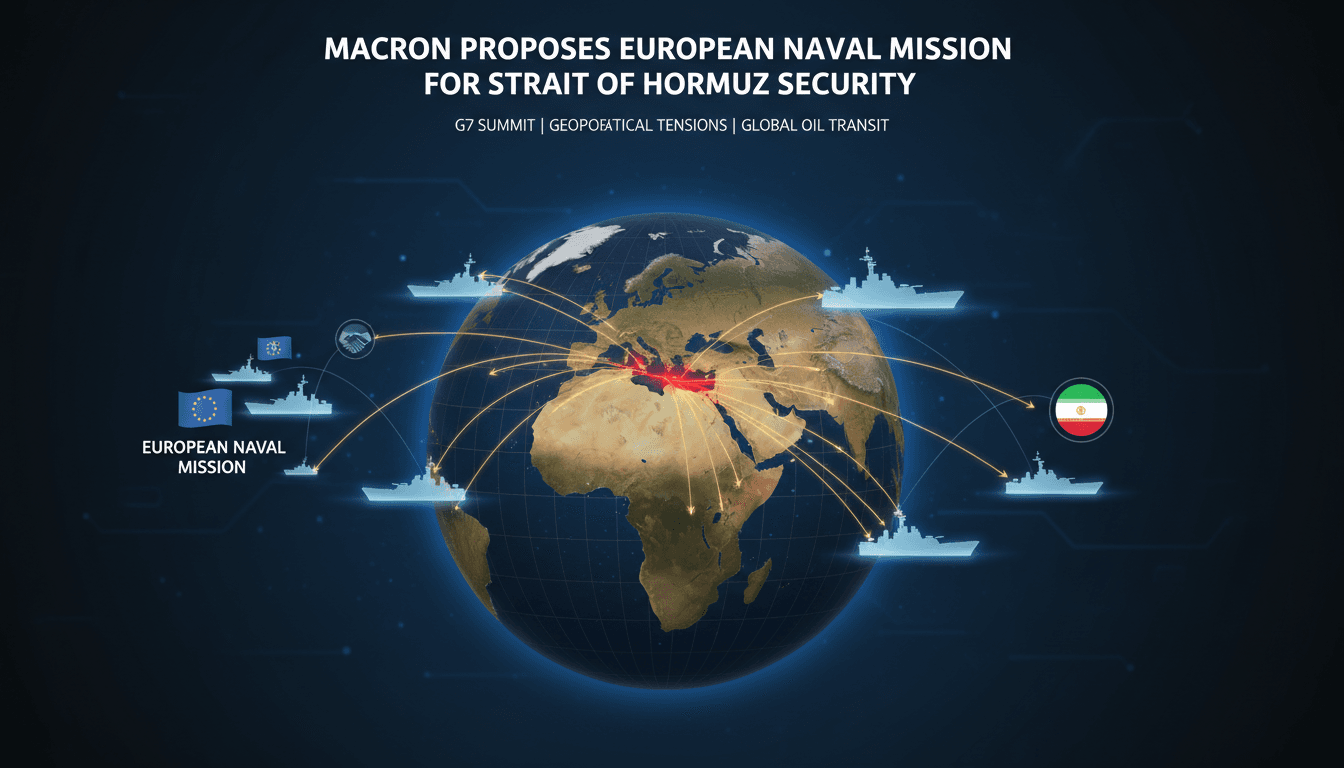 French President Macron discusses naval security at the G7 summit.