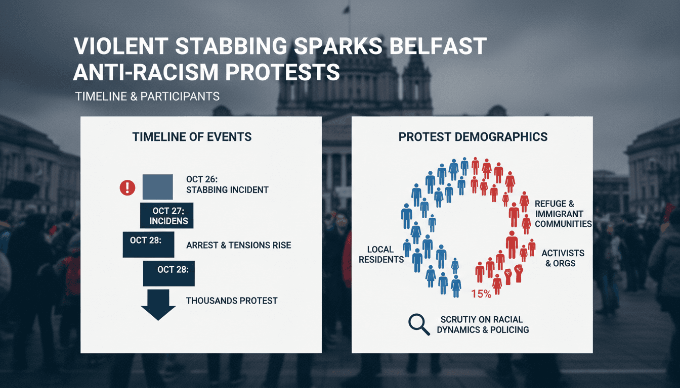 Violent stabbing in Belfast sparks anti-racism protests