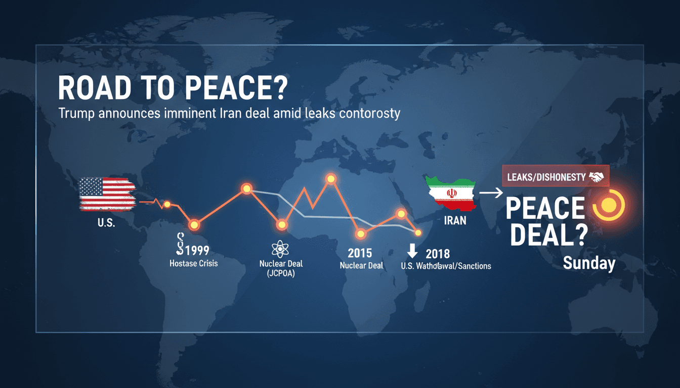 Trump announces imminent peace deal with Iran amid leaked details controversy