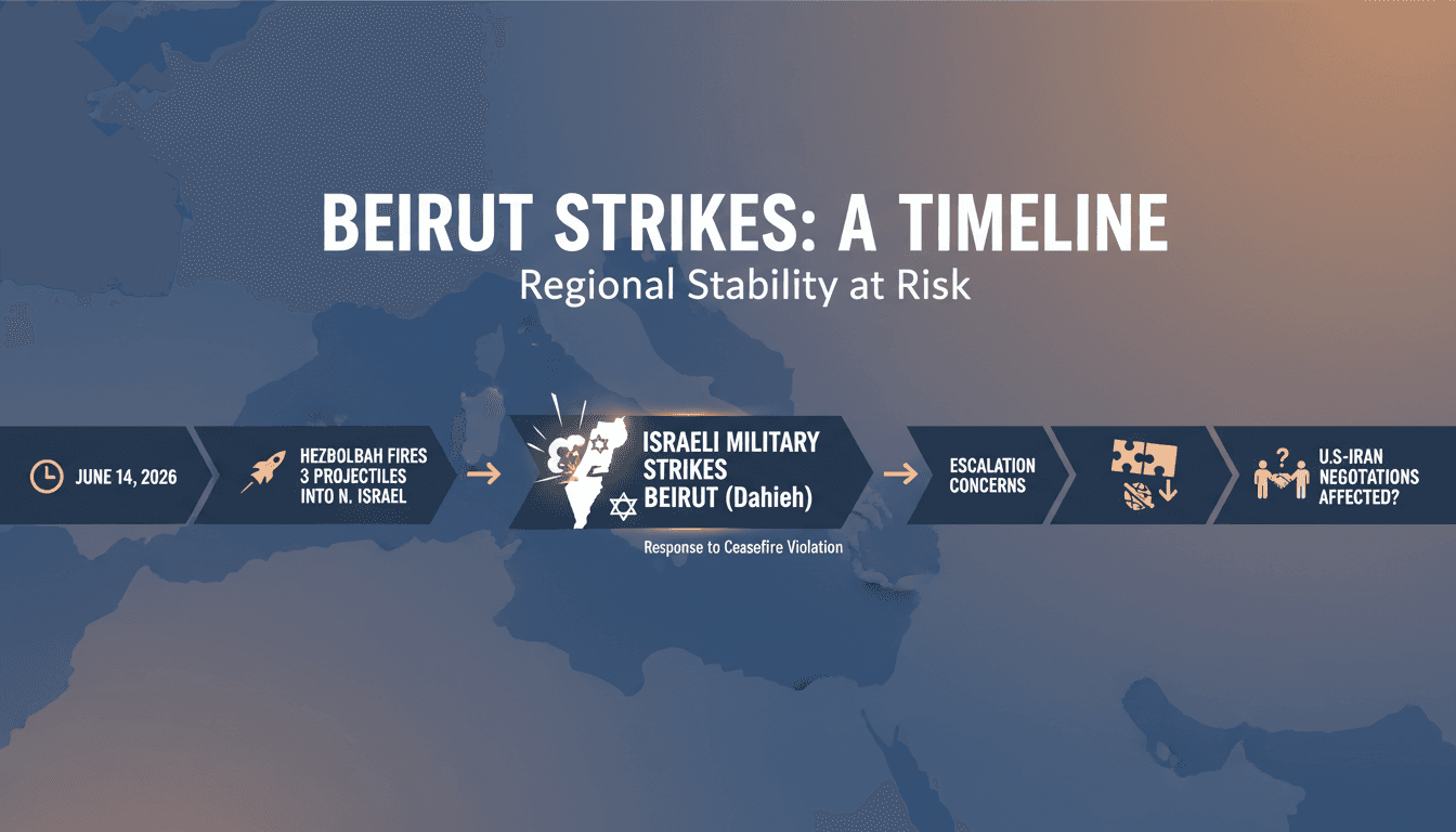 Israeli Military Conducts Strikes on Hezbollah in Beirut Following Projectiles Fired into Israel
