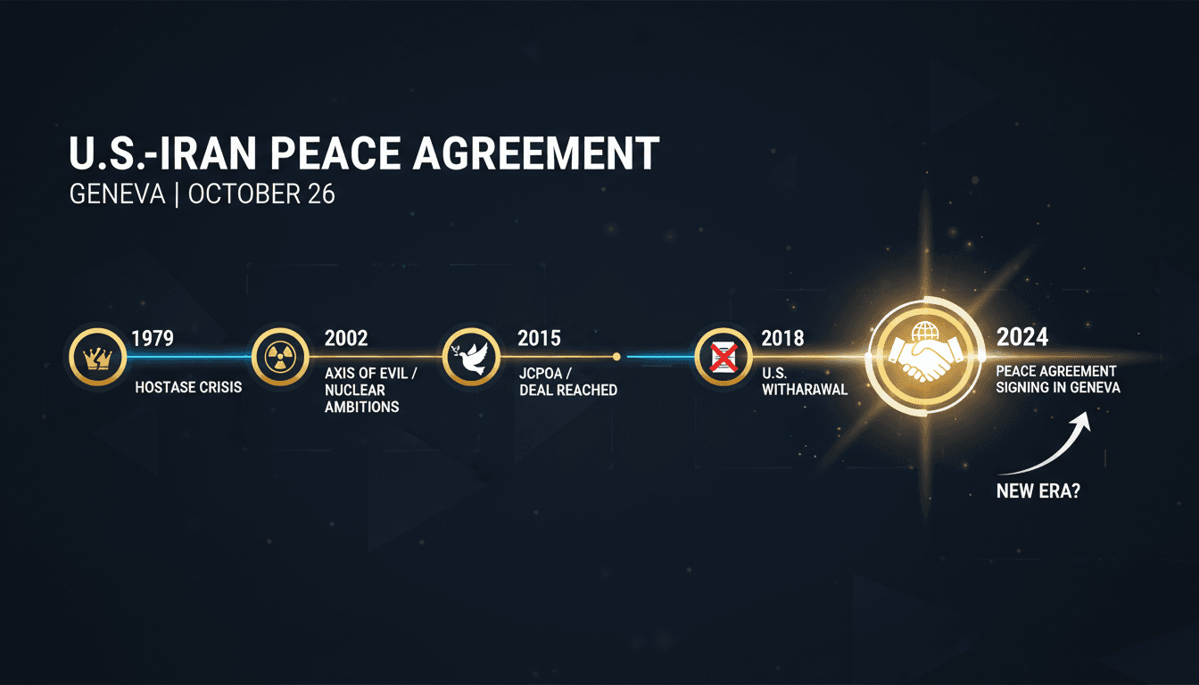 U.S. and Iran officials at the peace agreement signing in Geneva