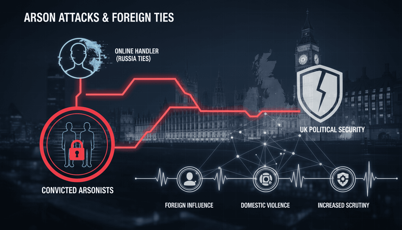 Image depicting the arson attacks linked to UK Prime Minister Keir Starmer.