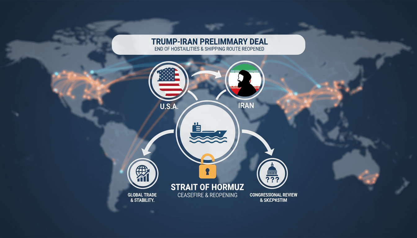 President Trump announces a deal with Iran to reopen the Strait of Hormuz.