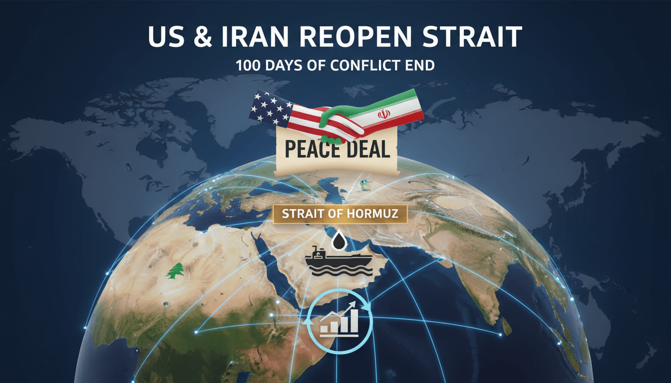 US and Iran leaders signing peace deal to reopen Strait of Hormuz