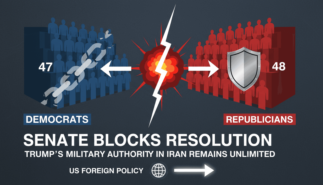 Senate Blocks Democratic Resolution to Limit Trump's Military Authority in Iran