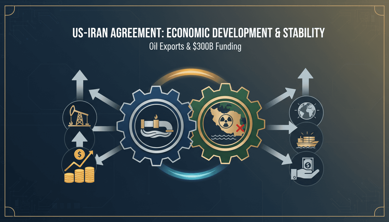 US and Iran flags symbolizing diplomatic agreement on oil exports and economic development.