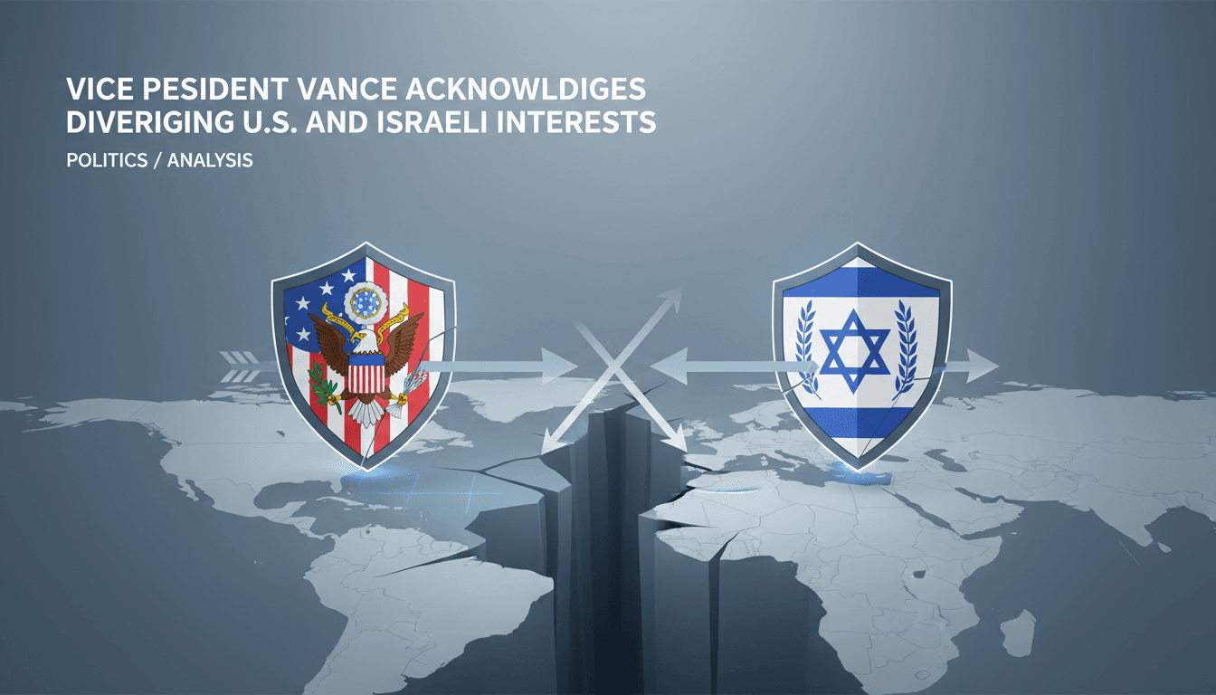 Vice President J.D. Vance discussing U.S.-Israel relations on a talk show.