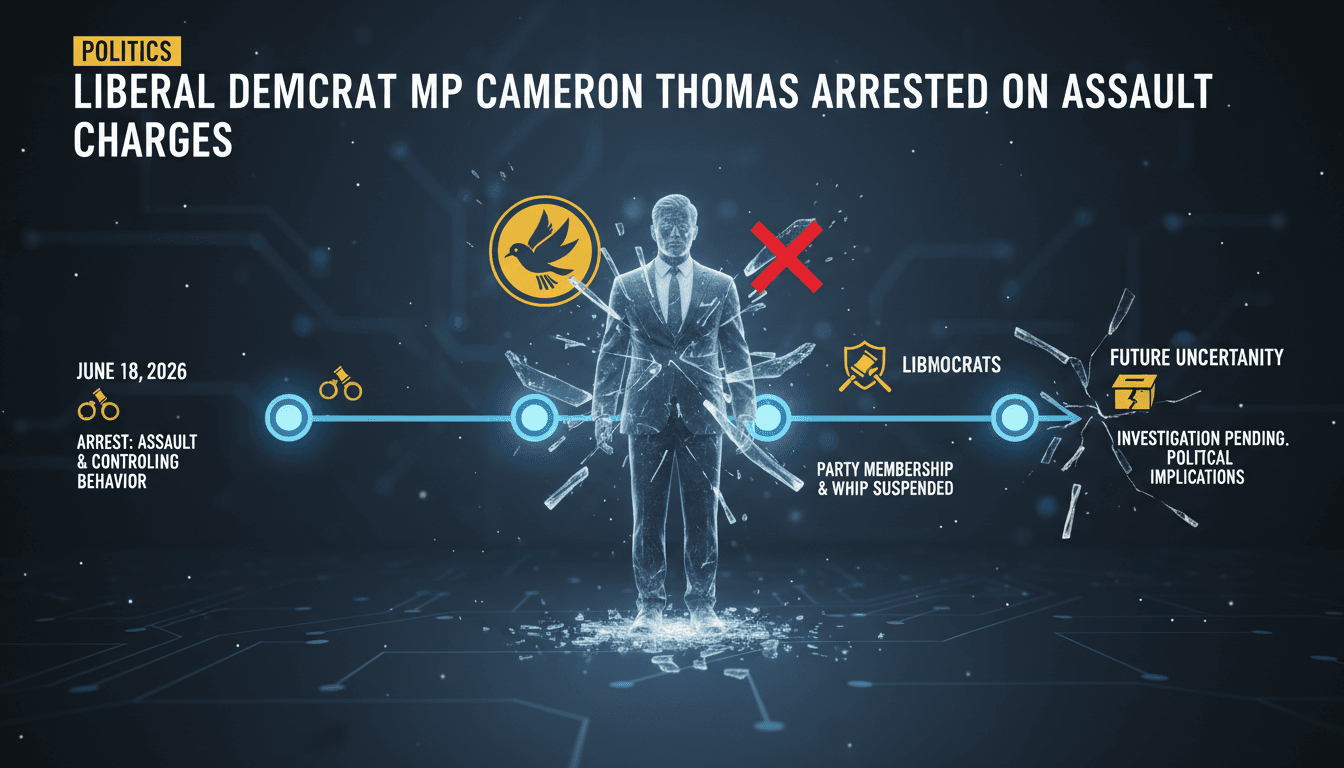 Liberal Democrat MP Cameron Thomas arrested on assault charges