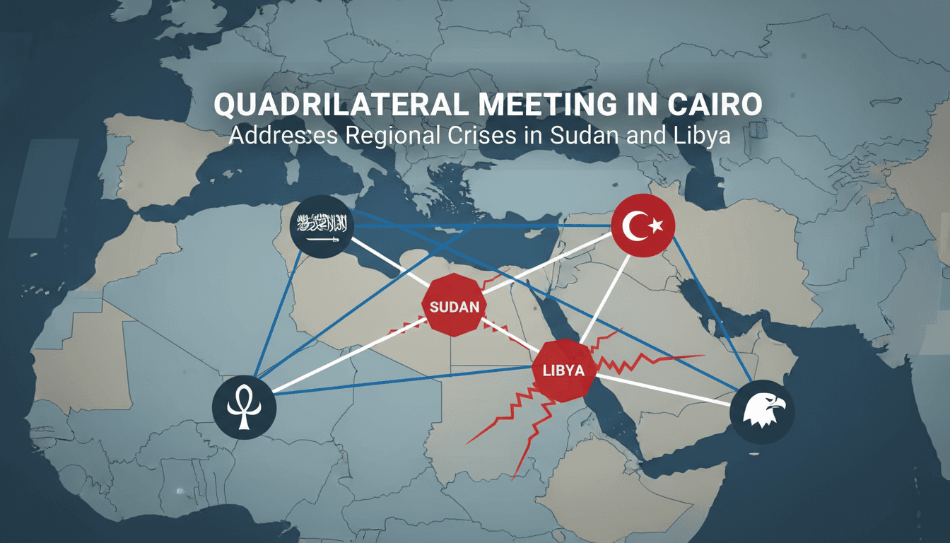 Foreign ministers of Saudi Arabia, Egypt, Turkey, and U.S. advisor in Cairo meeting