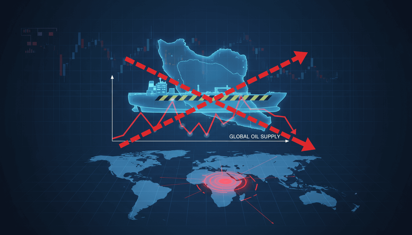 Map highlighting the Strait of Hormuz and its significance in global oil trade.