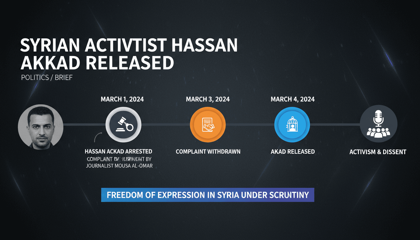 Syrian activist Hassan Akkad during a protest advocating for freedom of expression.
