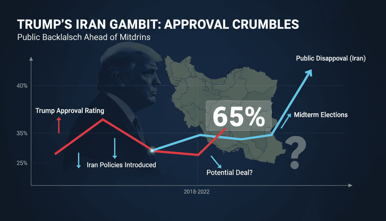 President Trump addressing the nation on Iran policies amidst public disapproval.