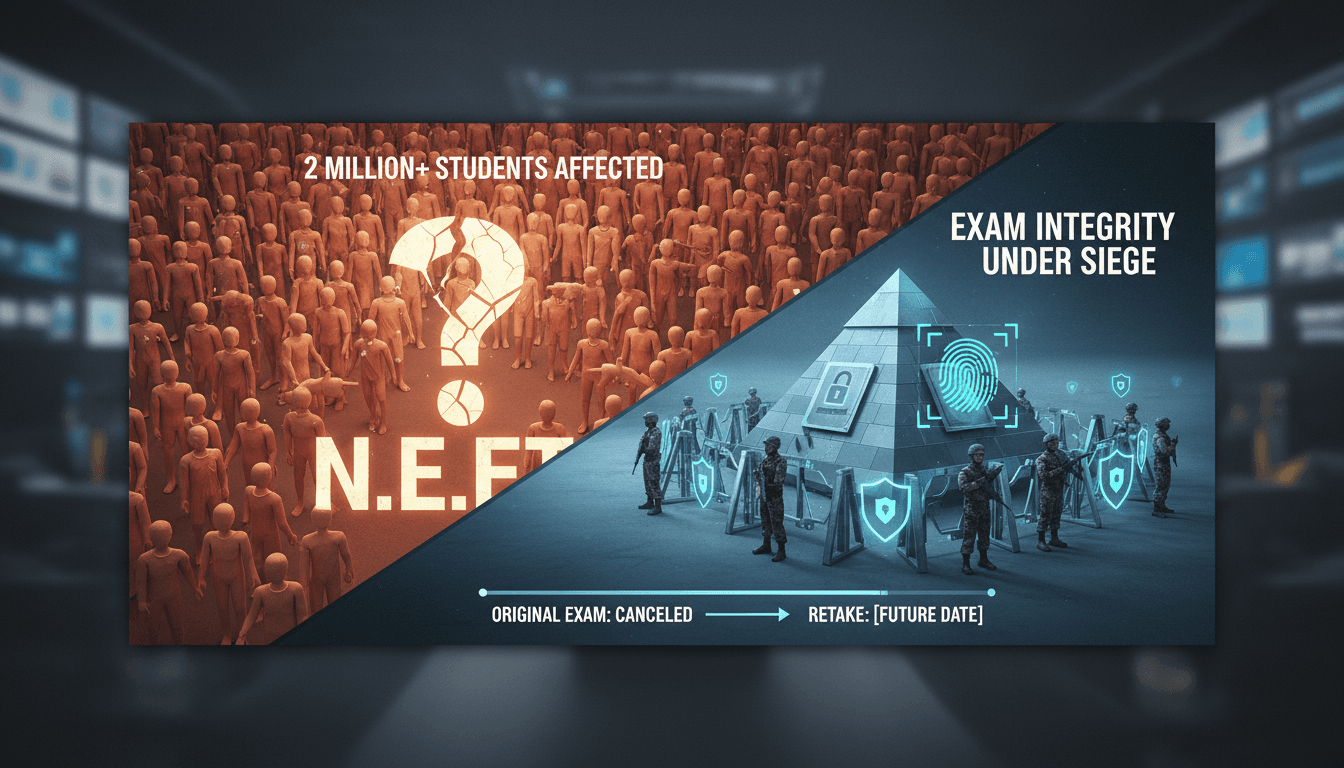 Indian students undergoing security checks for medical entrance exam