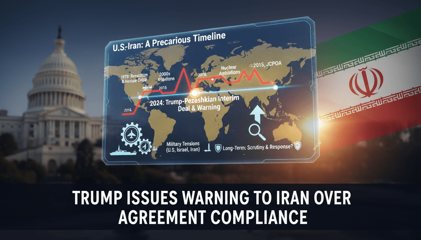 President Trump addressing the media regarding Iran's compliance with the agreement.