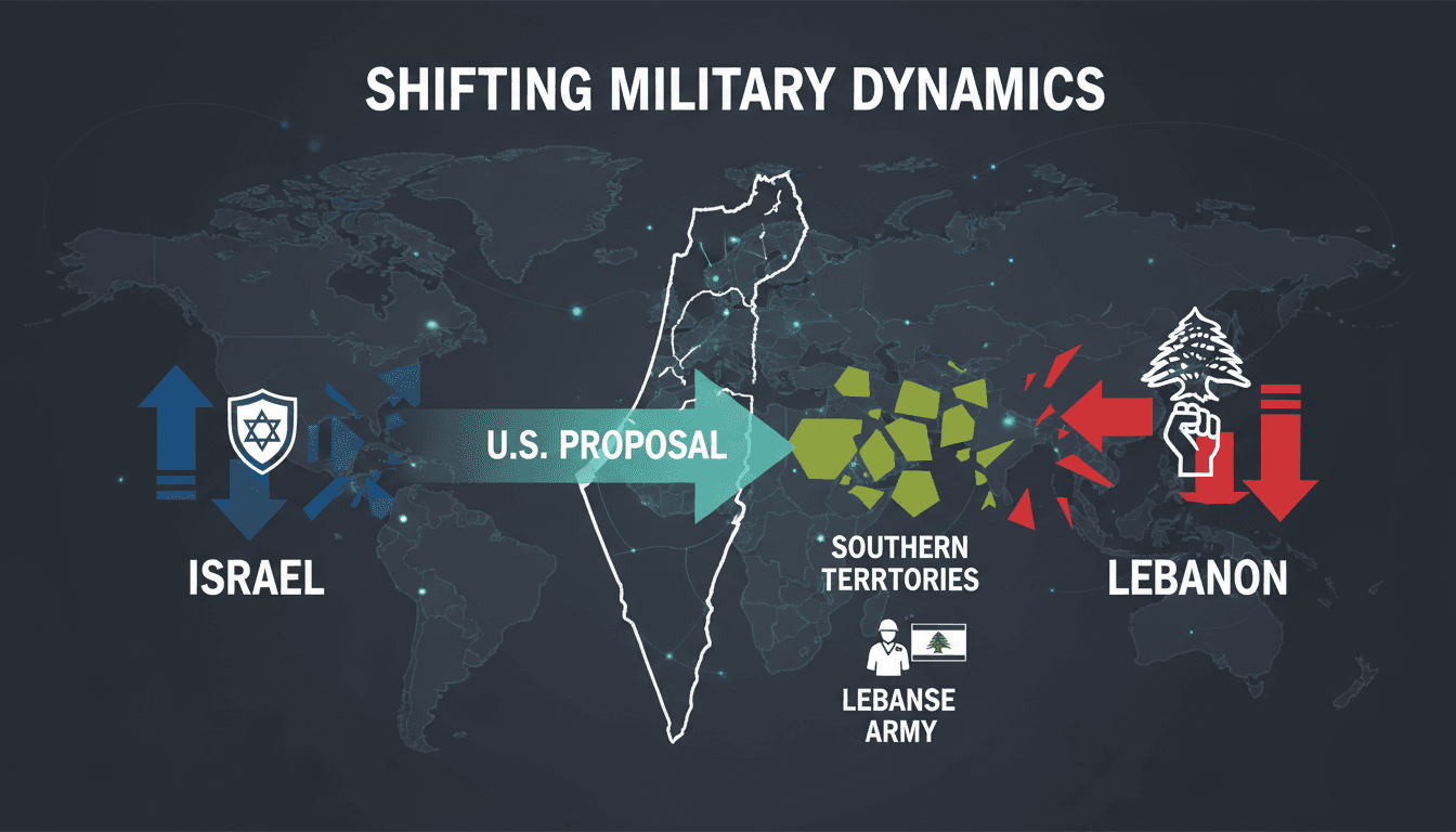Map illustrating the proposed military transfer areas between Israel and Lebanon.