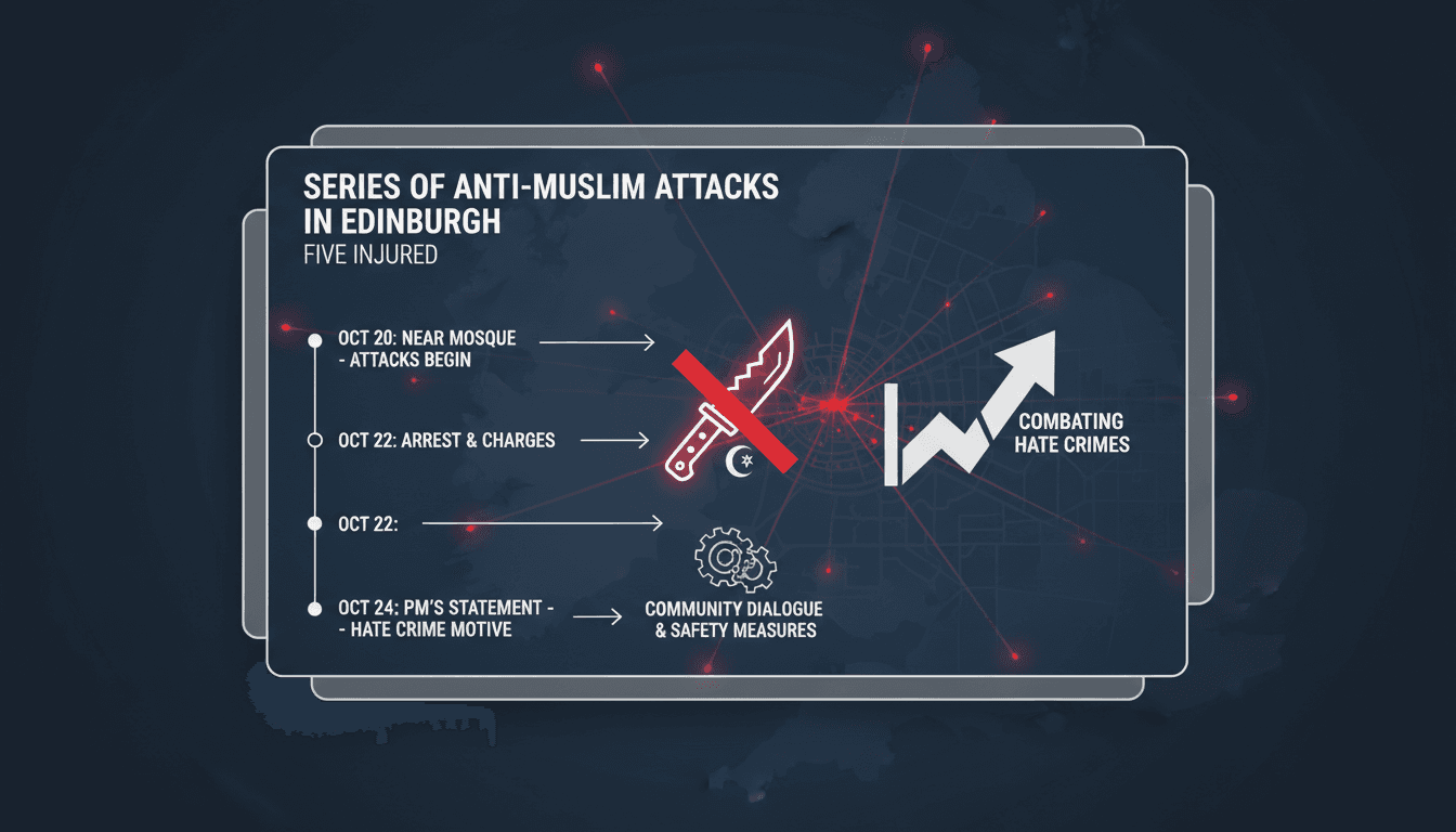 Series of anti-Muslim attacks in Edinburgh injures five individuals