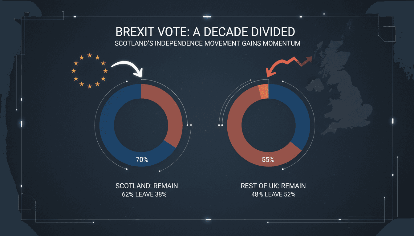 A graphic showing Scotland's voting patterns in the Brexit referendum.