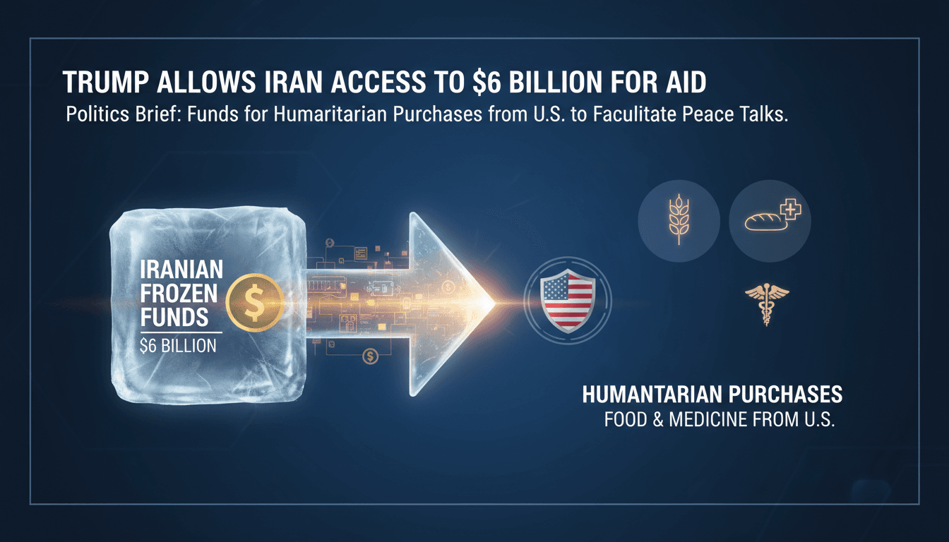 President Trump announces access to frozen funds for Iran's humanitarian needs.