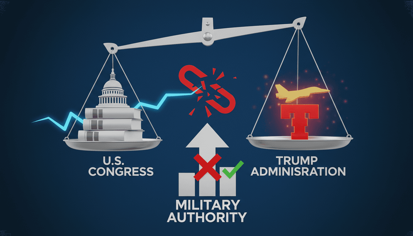 President Trump and Congress in conflict over military authority against Iran.