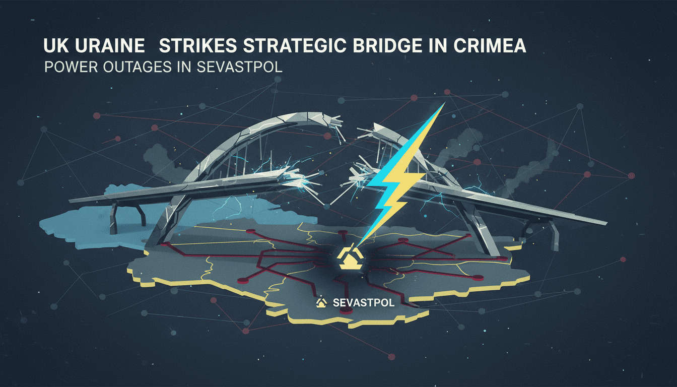 Ukrainian military strikes on a strategic bridge in Crimea