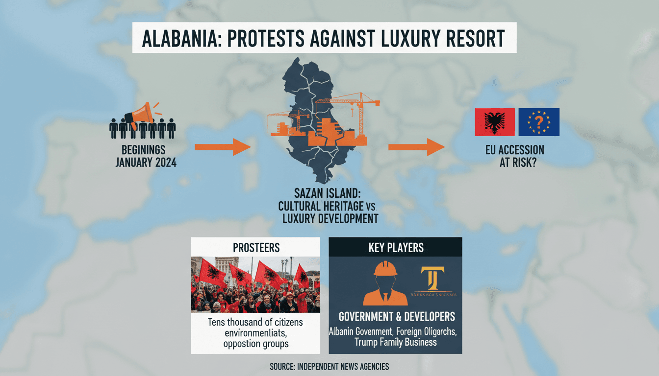 Mass Protests Erupt in Albania Against Luxury Resort Development Linked to Trump Family