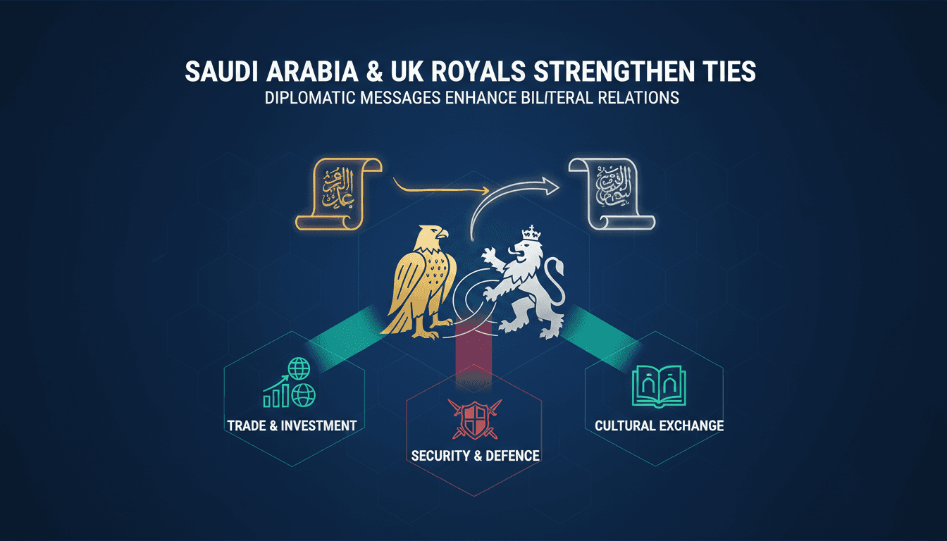 Saudi and UK flags symbolizing strengthened diplomatic ties