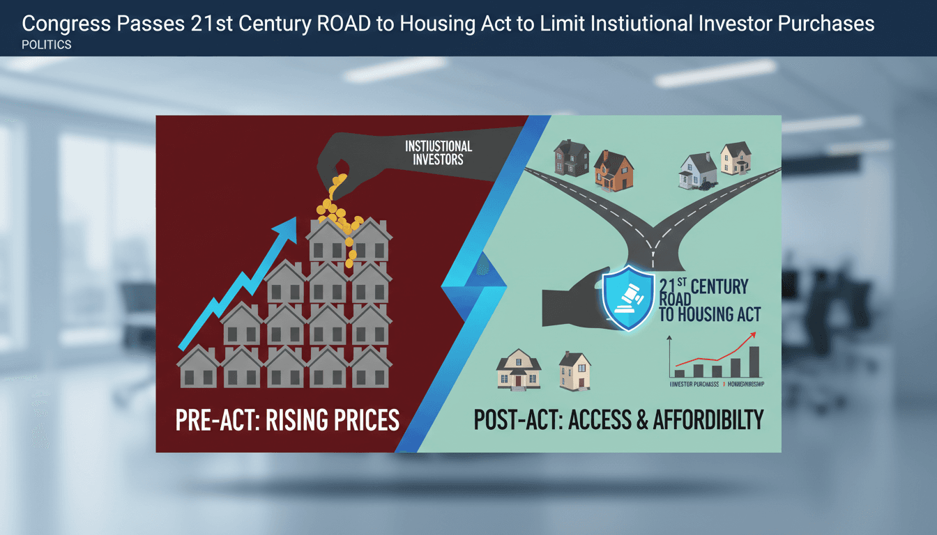 Congress passes legislation to limit institutional investor purchases in housing market.