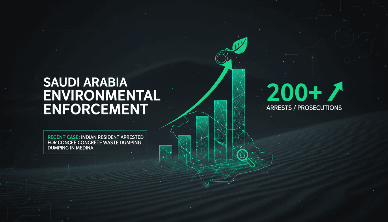 Saudi Arabian environmental authorities enforcing laws against pollution
