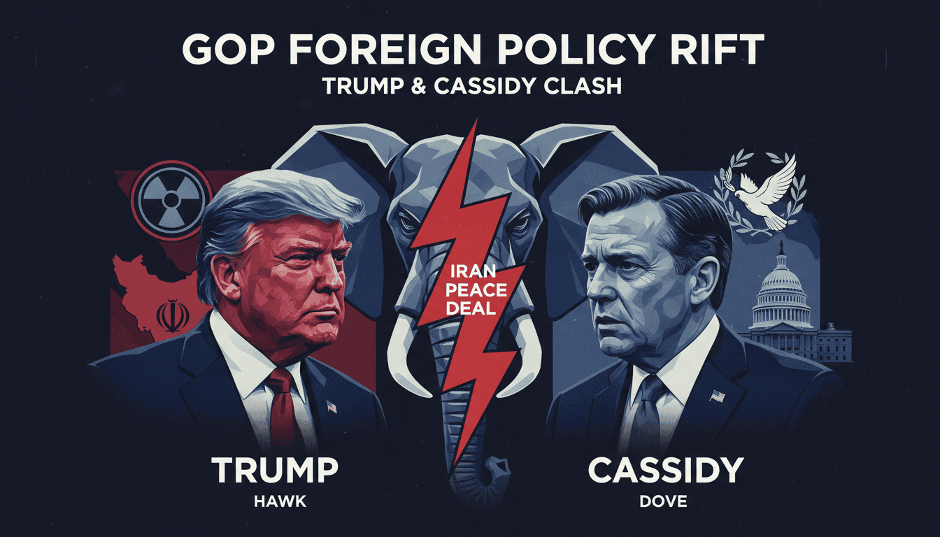 President Trump and Senator Cassidy during a GOP meeting on Iran.