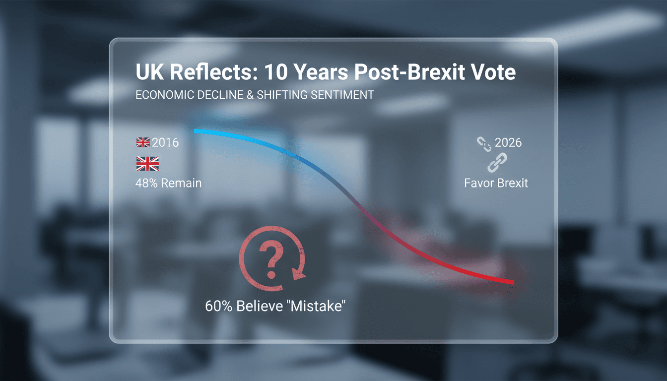 A graphic showing the impact of Brexit on the UK economy over the last decade.