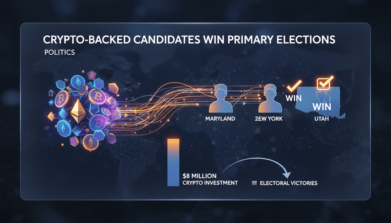 Candidates supported by cryptocurrency interests win primary elections in the U.S.