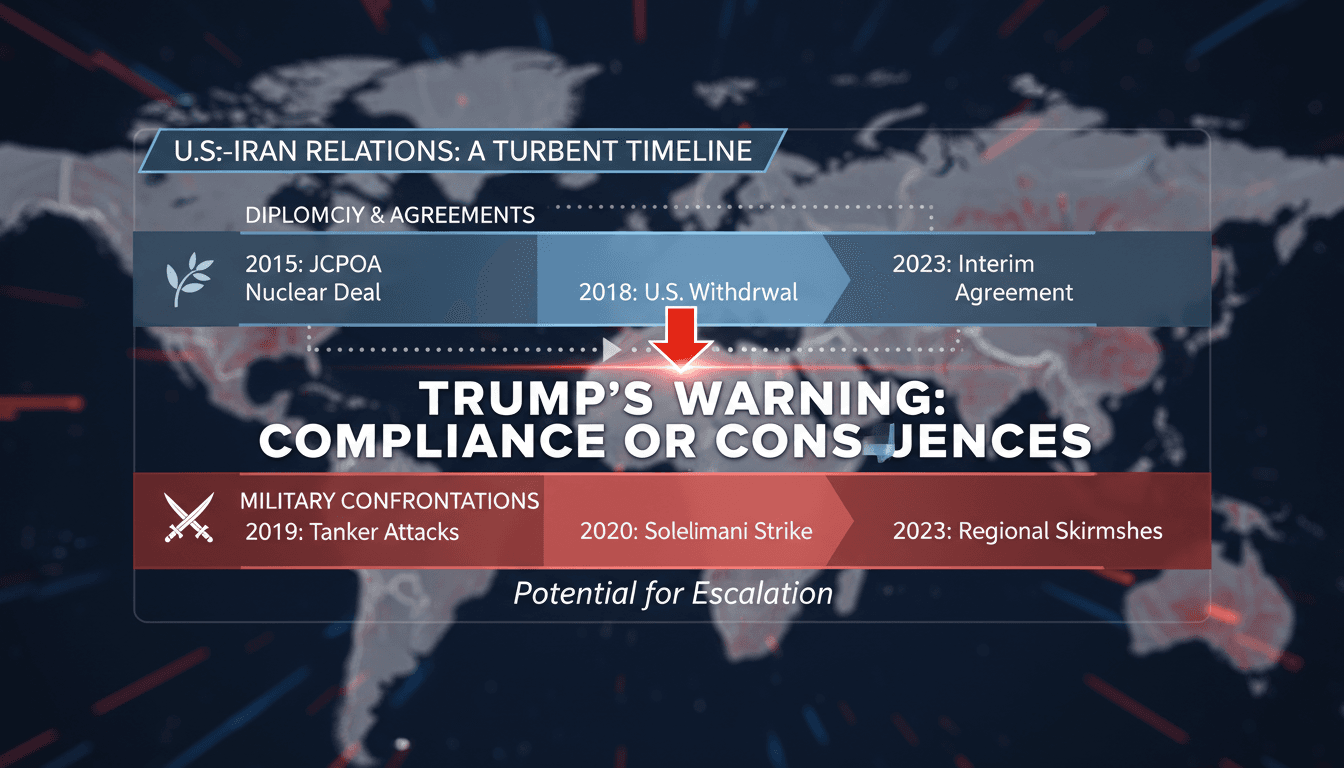 Trump warns Iran of actions if compliance with agreement fails