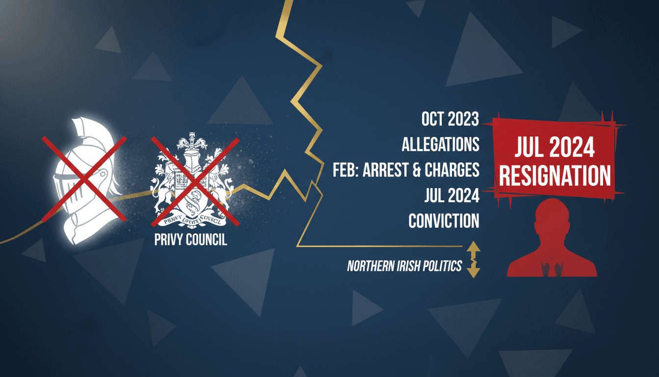 Jeffrey Donaldson resigns from political positions after conviction for child sex crimes.