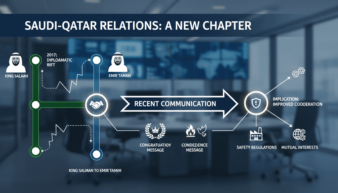 King Salman of Saudi Arabia and Emir Tamim of Qatar in a diplomatic context.