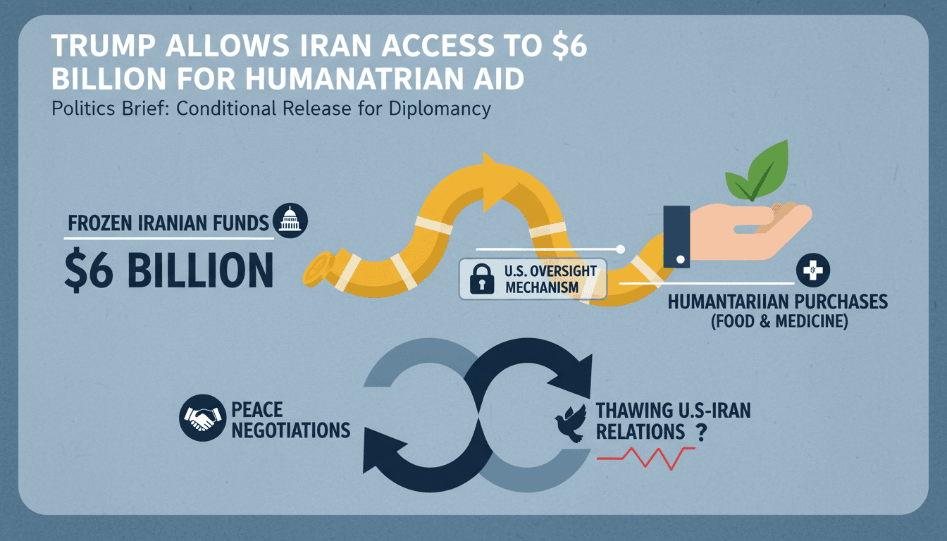 Trump Allows Iran Access to $6 Billion in Frozen Funds for Humanitarian Purchases