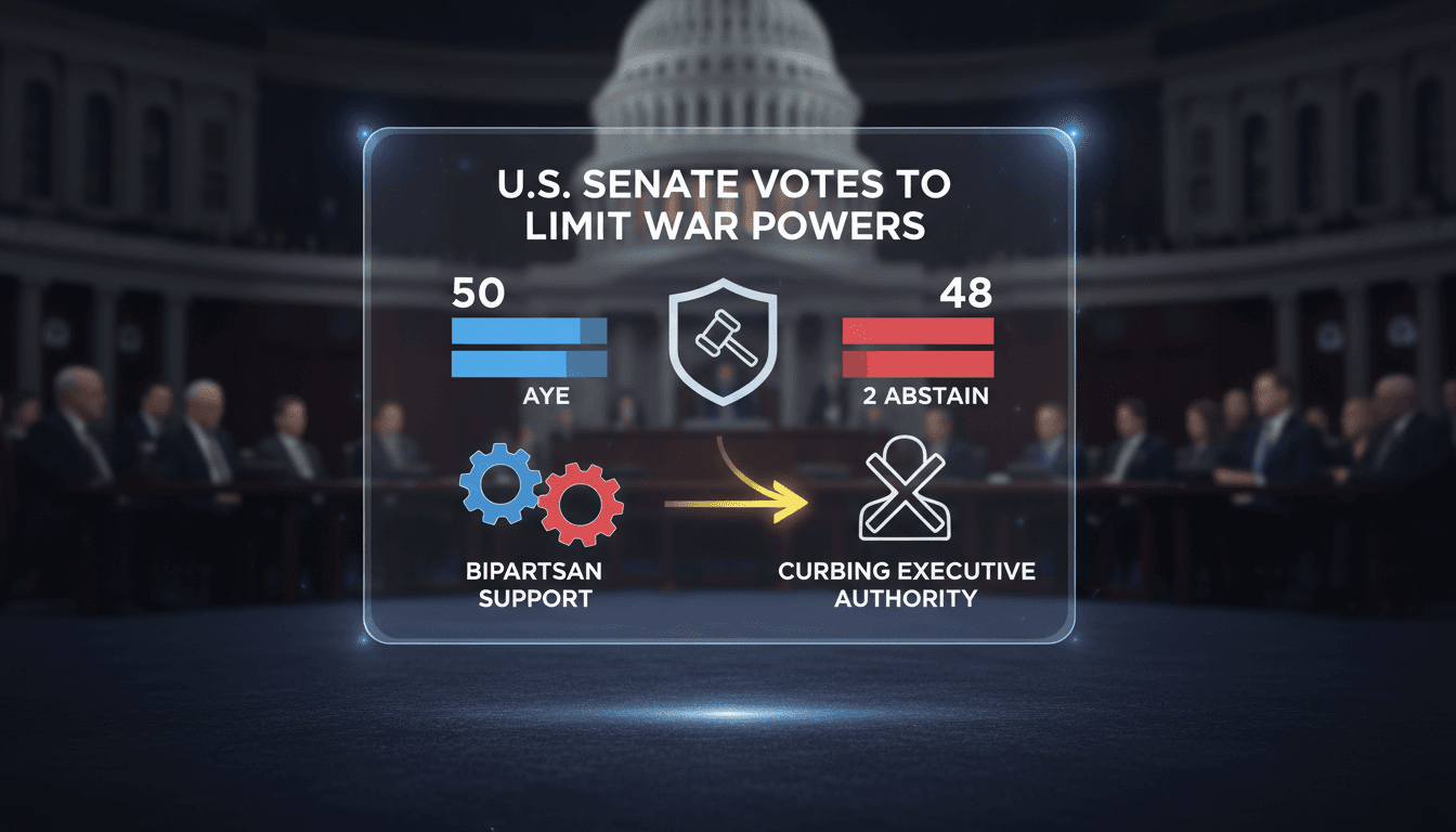 U.S. Senate passes war powers resolution limiting Trump's military authority on Iran