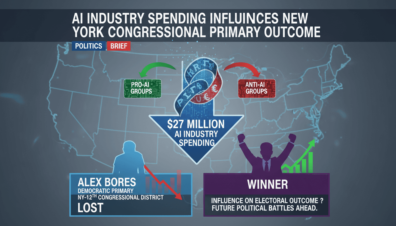 Infographic showing AI industry spending in New York congressional primary