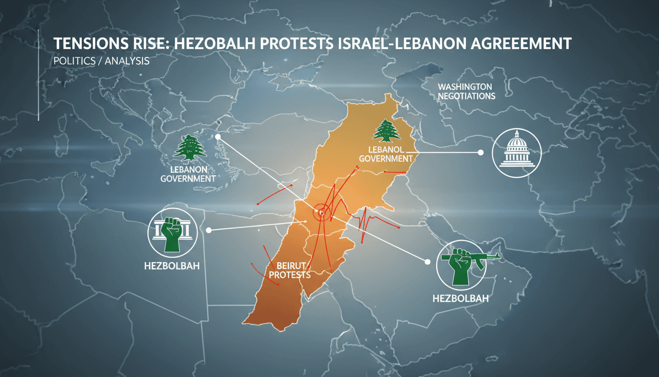 Protesters in Beirut demonstrating against the Israel-Lebanon agreement