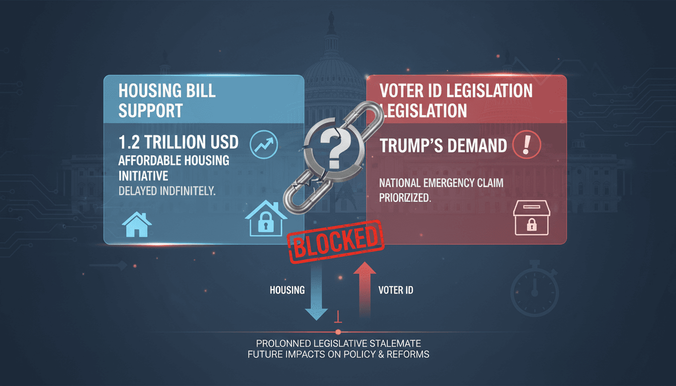 Trump Delays Bipartisan Housing Bill Over Voter ID Legislation Demand