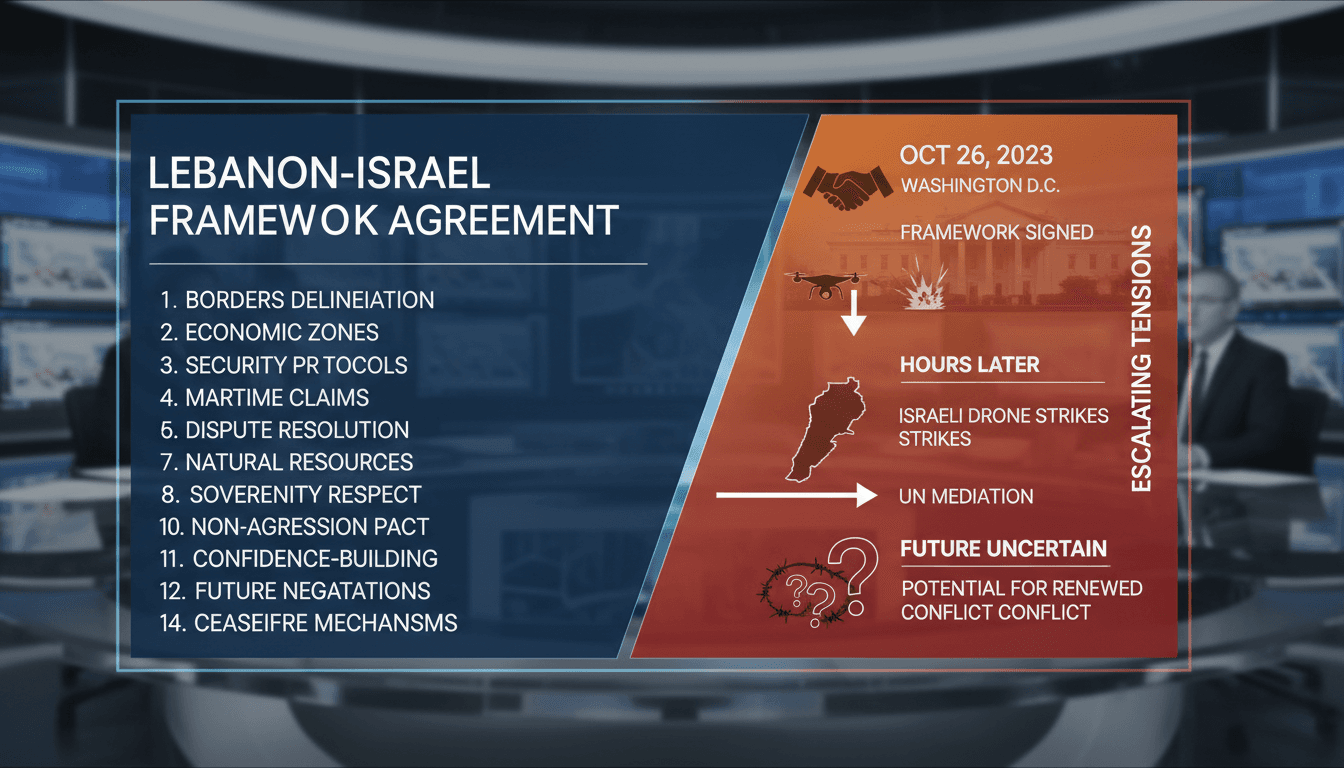 A map highlighting Lebanon and Israel with military and diplomatic symbols.