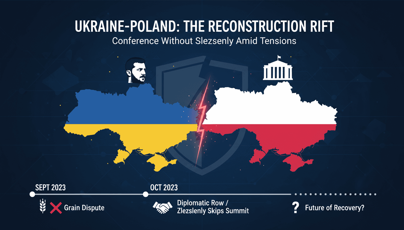 Ukraine's reconstruction conference in Poland proceeds without President Zelensky