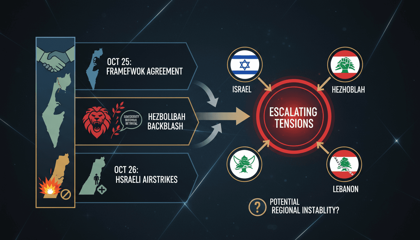 Israeli airstrikes in southern Lebanon following a framework agreement.