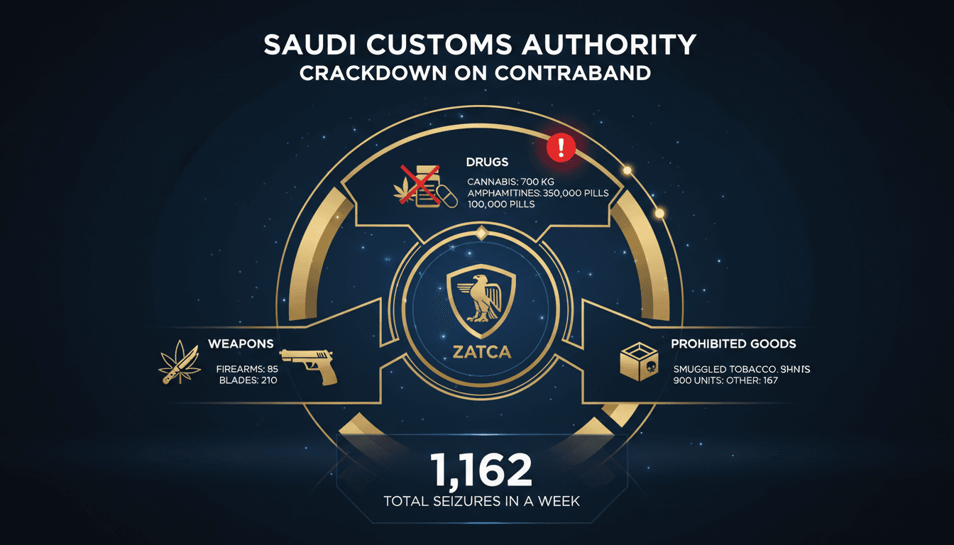 Infographic of drug seizures by Saudi Customs Authority